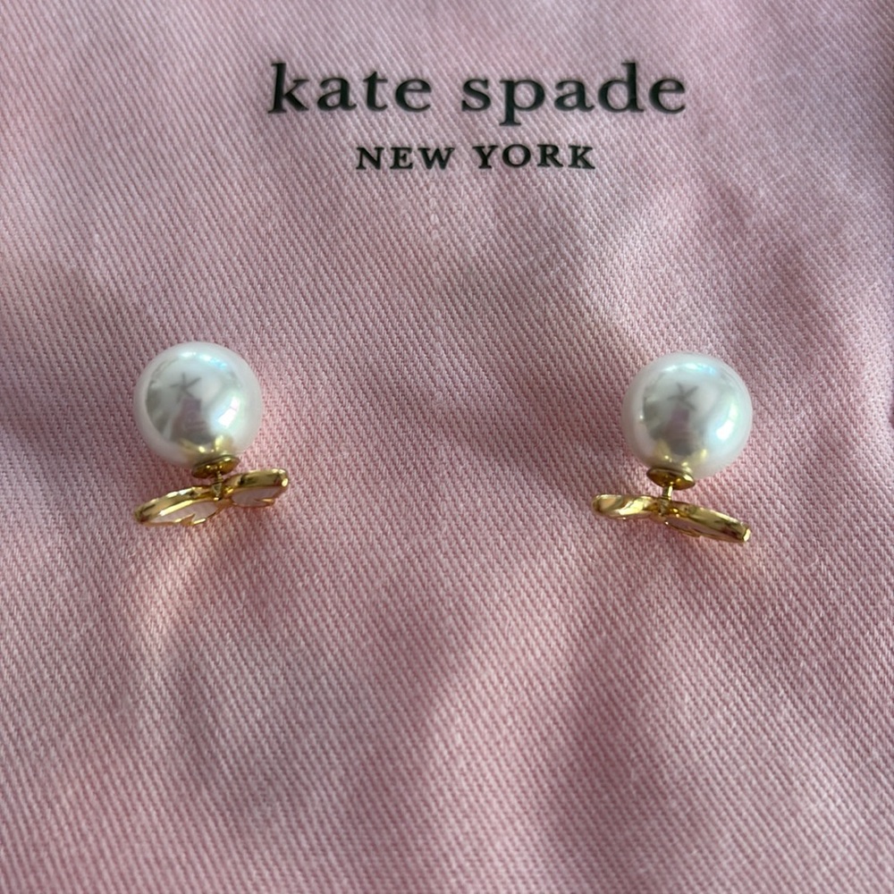 Kate Spade Gold and Mother of Pearl Butterfly earrings - Picture 8 of 8